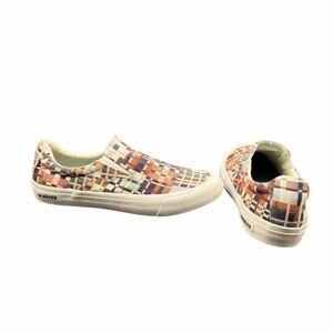 SeaVees Hawthorne Slip On Jacquard Knit Plaid Sneakers Mens 10